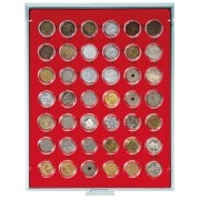 Lindner 2529 Bandeja 29,5 mm para monedas con 42 huecos redondos en cápsulas 