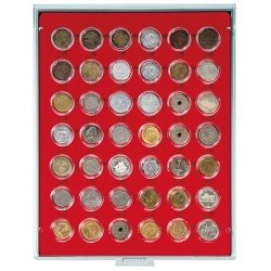 Lindner 2529 Bandeja 29,5 mm para monedas con 42 huecos redondos en cápsulas Lindner 2529 Bandeja 29,5 mm para monedas con 42 huecos redondos en cápsulas