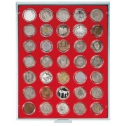 Lindner 2225 Bandeja 36 mm para monedas con 35 huecos redondos en cápsulas 