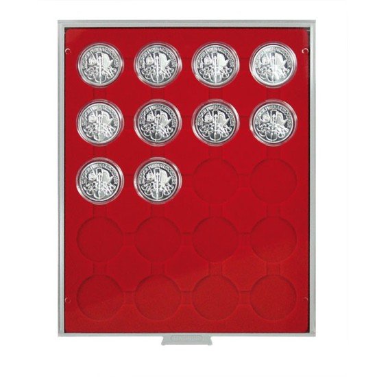 Lindner 2544 Bandeja 44 mm para monedas con  20 huecos redondos en cápsulas