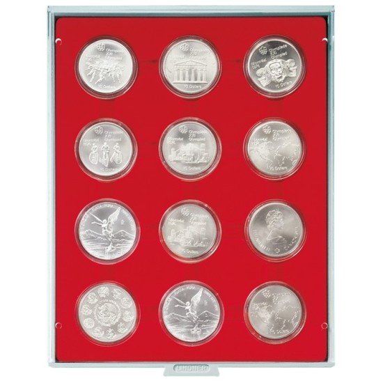 Lindner 2554 Bandeja 54 mm para monedas con 12 huecos redondos en cápsulas Lindner 2554 Bandeja 54 mm para monedas con 12 huecos redondos en cápsulas