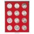 Lindner 2554 Bandeja 54 mm para monedas con 12 huecos redondos en cápsulas