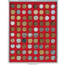 Lindner 2180 Bandeja 24 mm para monedas con 80 compartimentos cuadrados Lindner 2180 Bandeja 24 mm para monedas con 80 compartimentos cuadrados