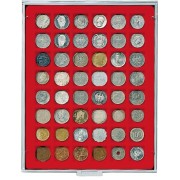 Lindner 2149 Bandeja 28 mm para monedas con 48 compartimentos cuadrados 