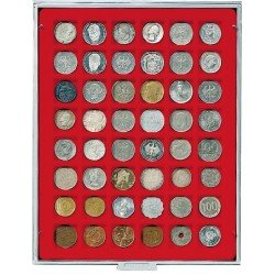 Lindner 2149 Bandeja 28 mm para monedas con 48 compartimentos cuadrados Lindner 2149 Bandeja 28 mm para monedas con 48 compartimentos cuadrados