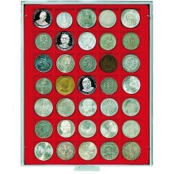 Lindner 2135 Bandeja 36 mm para monedas con 35 huecos cuadrados Lindner 2135 Bandeja 36 mm para monedas con 35 huecos cuadrados