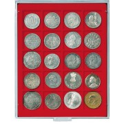 Lindner 2120 Bandeja 47 mm para monedas con 20 huecos cuadrados
