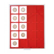 Lindner 2122 Bandeja 50 mm para monedas con 20 huecos cuadrados para octos y marquitos