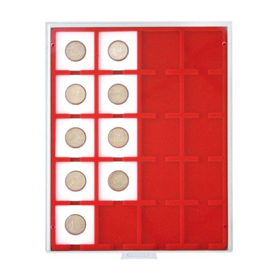 Lindner 2122 Bandeja 50 mm para monedas con 20 huecos cuadrados para octos y marquitos Lindner 2122 Bandeja 50 mm para monedas con 20 huecos cuadrados para octos y marquitos