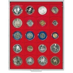 Lindner 2221 Bandeja 51 mm para monedas con 20 huecos cuadrados para octos, envases y marquitos Lindner 2221 Bandeja 51 mm para monedas con 20 huecos cuadrados para octos, envases y marquitos