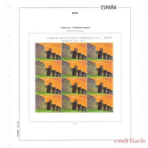 Hojas sellos España Filober color Minipliegos 2010 montadas