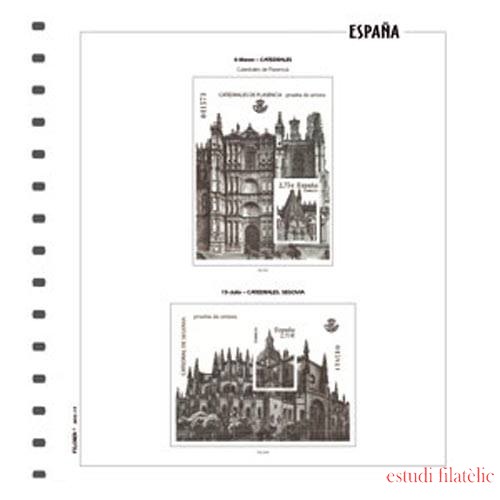 Hojas sellos España Filober color Pruebas Lujo 1985 montadas Hojas sellos España Filober color Pruebas Lujo 1985 montadas