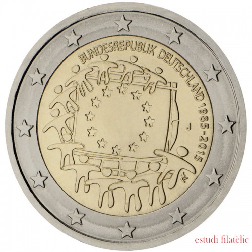 Alemania 2015 2 € euros conmemorativos XXX Aniversario bandera EU ( 5 monedas )
