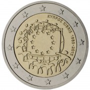 Chipre 2015 2 € euros conmemorativos XXX Aniversario bandera