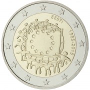Estonia 2015 2 € euros conmemorativos XXX Aniv. Bandera Europea