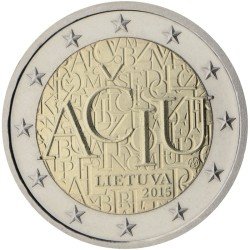 Lituania 2015 2 € euros conmemorativos Idioma lituano Lituania 2015 2 € euros conmemorativos Idioma lituano