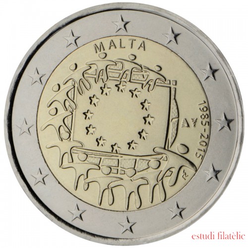 Malta  2015 2 € euros conmemorativos XXX Aniversario bandera