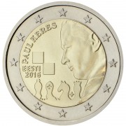 Estonia  2016 2 € euros conmemorativos Ajedrez  Cent. Paul Keres  