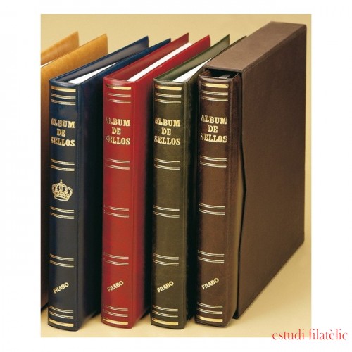 Álbum De Sellos Con 15 Anillas Y Cajetín Integrado – Negro, Piel Sintética, Dimensiones 30x25x8 Cm – Organizador Profesional Para Coleccionistas