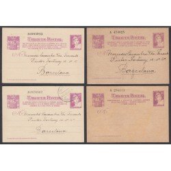 España Enteros Postales ( tarjeta ) 77/80 1938 Matrona Nuevos y Circulados España Enteros Postales ( tarjeta ) 77/80 1938 Matrona Nuevos y Circulados