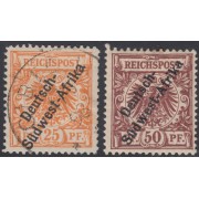 Africa Sur South Africa Colonia Alemana Germany Nº 5 y 6 1897 Aguila Eagle Usado y MH