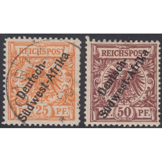 África Sudoccidental Colonia Alemana Germany Nº 5 y 6 1897 Aguila Eagle Usado y MH África Sudoccidental Colonia Alemana Germany Nº 5 y 6 1897 Aguila Eagle Usado y MH