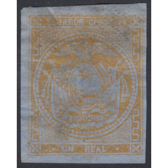 Ecuador 3b Variedad color 1865 - 1872 Escudo de Armas MH Ecuador 3b Variedad color 1865 - 1872 Escudo de Armas MH