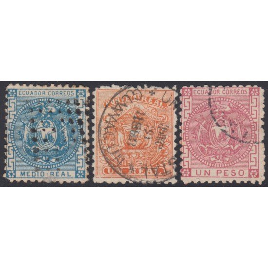 Ecuador 5/7 1872 Escudo de Armas Usados Ecuador 5/7 1872 Escudo de Armas Usados