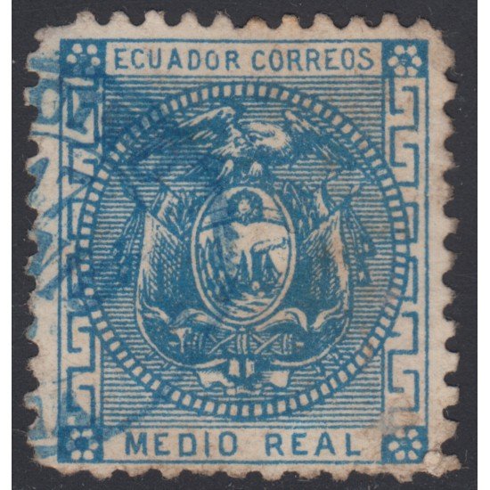 Ecuador 5a variedad sin punto 1872 Escudo de Armas Usado Ecuador 5a variedad sin punto 1872 Escudo de Armas Usado