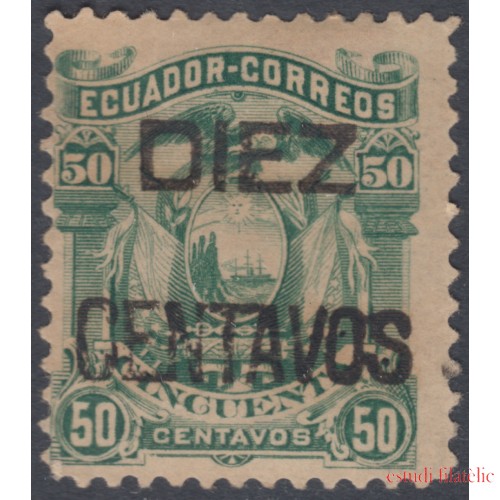 Ecuador 14 1883 Escudo de Armas Sobrecargado MH