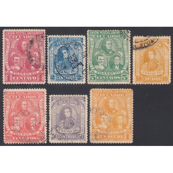 Ecuador 69/75 1896 UPU Elizalde Noboa Olmedo Usados Ecuador 69/75 1896 UPU Elizalde Noboa Olmedo Usados