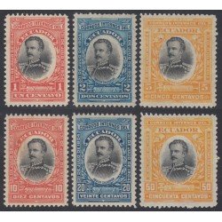 Ecuador 141/46 1904 Abdon Calderon Garaicoa MH Ecuador 141/46 1904 Abdon Calderon Garaicoa MH