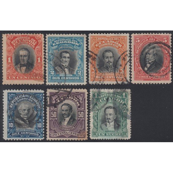 Ecuador 179/84A 1911 1915 Serie corriente Usados Ecuador 179/84A 1911 1915 Serie corriente Usados