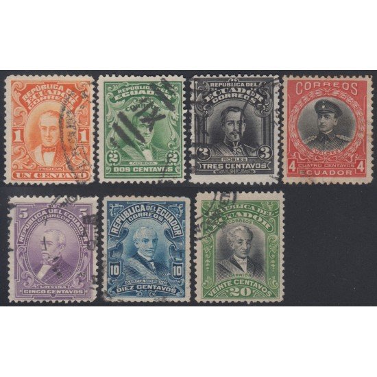 Ecuador 189/95 1915 - 1917 Serie corriente Usados Ecuador 189/95 1915 - 1917 Serie corriente Usados