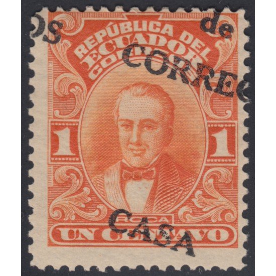 Ecuador 196 1920 Variedad Variety sobrecarga torcida CASA DE CORREOS Ecuador 196 1920 Variedad Variety sobrecarga torcida CASA DE CORREOS