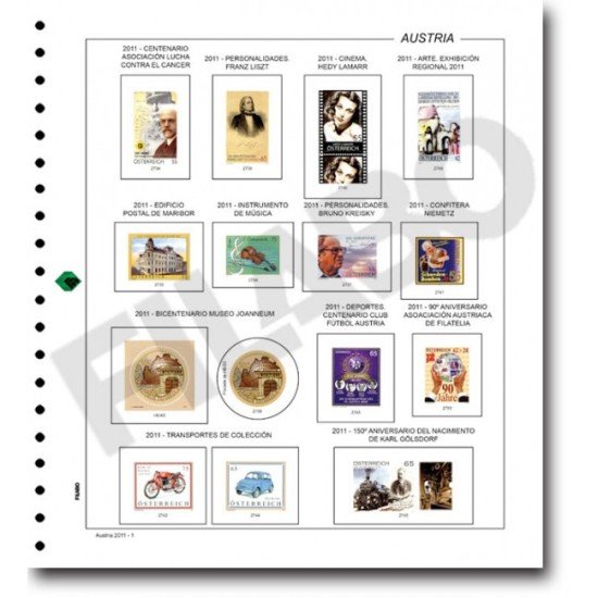 Filabo hojas álbum de sellos de Austria sin protectores 1990 Filabo hojas álbum de sellos de Austria sin protectores 1990