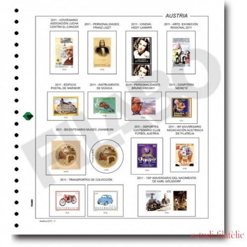 Filabo hojas álbum de sellos de Austria sin protectores 1994 Filabo hojas álbum de sellos de Austria sin protectores 1994