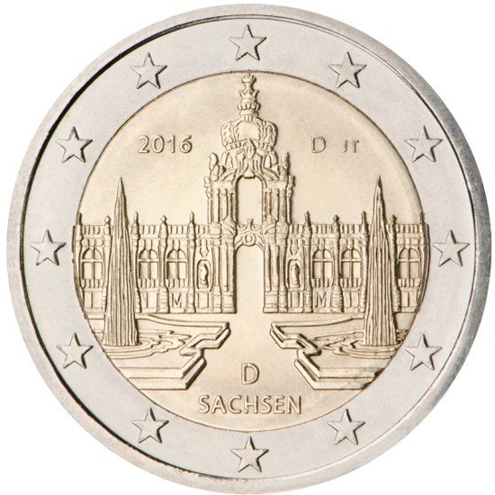 Alemania 2016 2 € euros conmemorativos Sachen ( 5 monedas ) Alemania 2016 2 € euros conmemorativos Sachen ( 5 monedas )