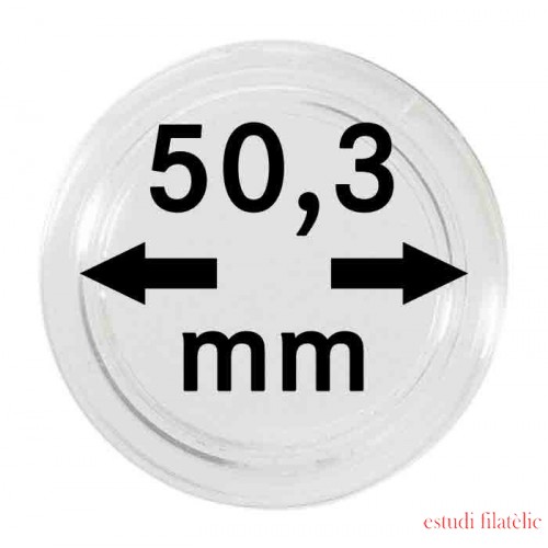 Lindner S22705030P Cápsulas 50.30 para monedas grandes y gruesas pqte 10