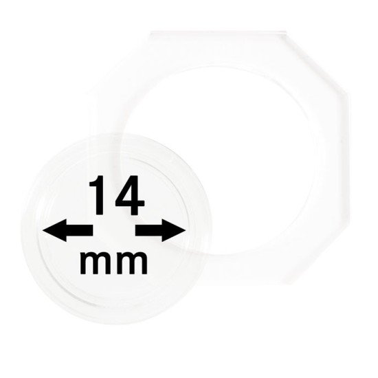 Lindner OS014 Octos para monedas 14 mm Paquete de 2 unidades Lindner OS014 Octos para monedas 14 mm Paquete de 2 unidades