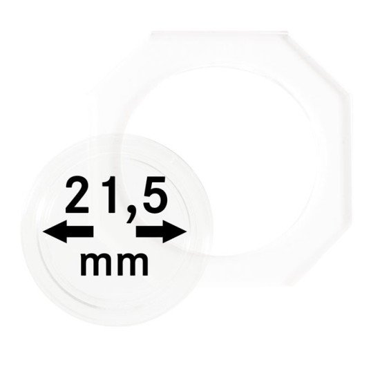 Lindner OS215 Octos para monedas 21,5 mm Paquete de 2 unidades Lindner OS215 Octos para monedas 21,5 mm Paquete de 2 unidades