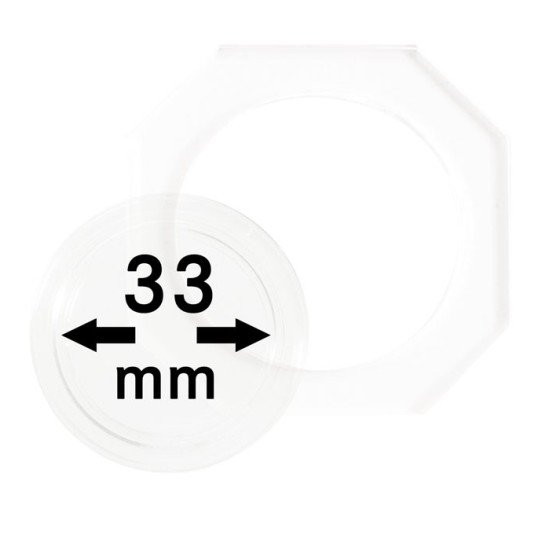 Lindner OS033 Octos para monedas 33 mm Paquete de 2 unidades