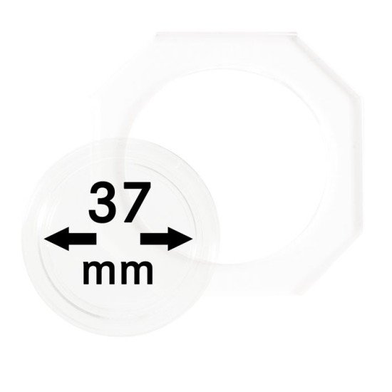 Lindner OS037 Octos para monedas 37 mm Paquete de 2 unidades Lindner OS037 Octos para monedas 37 mm Paquete de 2 unidades