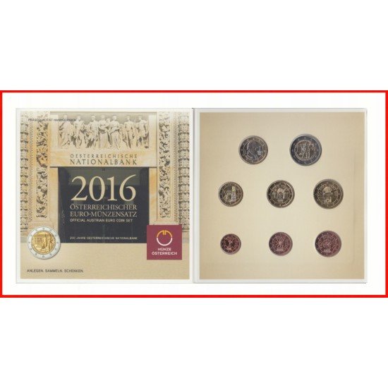Austria 2016 Cartera Oficial Monedas € euros Austria 2016 Cartera Oficial Monedas € euros