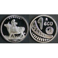 España Spain Monedas Ecus Comunidad Económica Europea 1989 1 ecu plata
