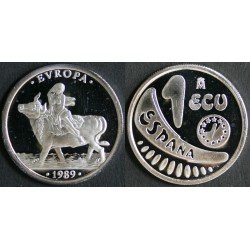 España Spain Monedas Ecus Comunidad Económica Europea 1989 1 ecu plata España Spain Monedas Ecus Comunidad Económica Europea 1989 1 ecu plata