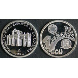 España Spain Monedas Ecu Madrid Capital Europea de la Cultura 1992 1 ecu plata España Spain Monedas Ecu Madrid Capital Europea de la Cultura 1992 1 ecu plata