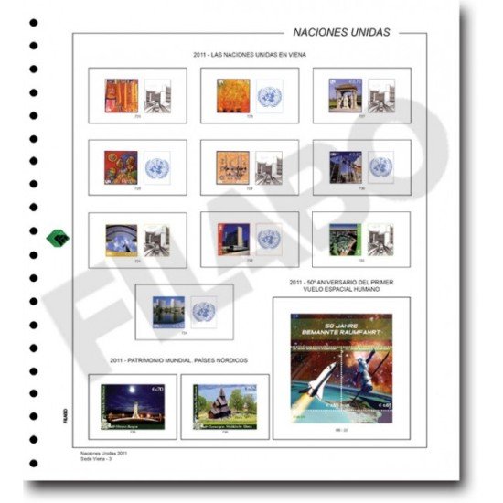 Filabo hojas álbum de sellos de Naciones Unidas 1975 sin protectores Filabo hojas álbum de sellos de Naciones Unidas 1975 sin protectores
