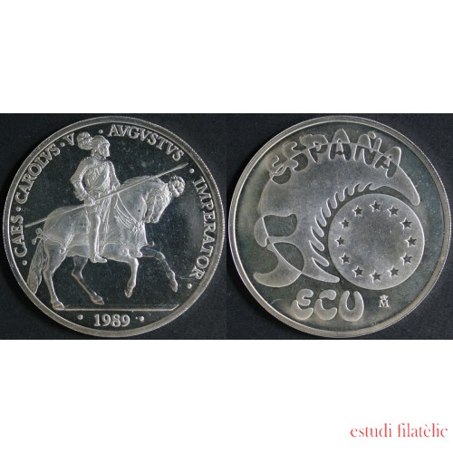 España Spain Monedas Ecus Carlos V 1989 5 ecus plata
