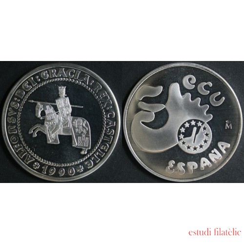 España Spain Monedas Comunidad Económica Europea 1990 5 ecus plata 